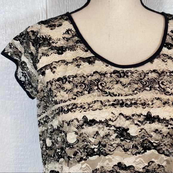 Jessica Simpson Black and White Lace Blouse - Picture 2 of 14